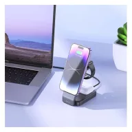 Hoco CQ3 wireless töltő 3in1 15W, MagSafe, fekete