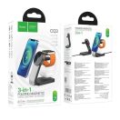 Hoco CQ3 wireless töltő 3in1 15W, MagSafe, fekete