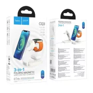 Hoco CQ3 wireless töltő 3in1 15W, MagSafe, fehér