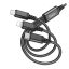 HOCO X76 3in1 USB / Lightning / MicroUSB / USB-C töltő- és adatkábel, 1m, fekete