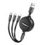 HOCO X75 3in1 USB / Lightning / MicroUSB / USB-C töltő- és adatkábel, 1m, fekete