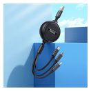 HOCO X75 3in1 USB / Lightning / MicroUSB / USB-C töltő- és adatkábel, 1m, fekete