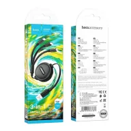   HOCO X75 3in1 USB / Lightning / MicroUSB / USB-C töltő- és adatkábel, 1m, fekete