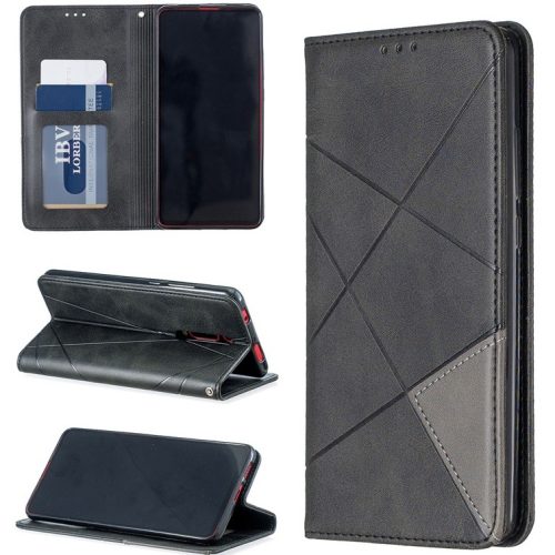 Samsung Galaxy Note 20 Pro, Oldalra nyíló tok, stand, geometria minta, Wooze DesignBook, fekete