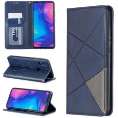   Xiaomi Redmi K30 / K30 5G / Poco X2, Oldalra nyíló tok, stand, geometria minta, Wooze DesignBook, kék