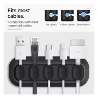 Spigen LD101 mágneses kábel tartó, fekete