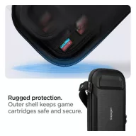   Spigen Rugged Armor Pro Nintendo Switch játékkártya tároló tok, Airtag tartóval, fekete
