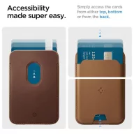   Spigen Valentinus Apple iPhone Magsafe kártyatartó, barna (3db kártyához)