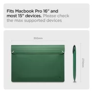 Spigen Valentinus Laptop Sleeve tok, 16", zöld