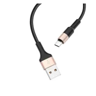   Hoco X26 Xpress USB / USB-C töltő- és adatkábel, 1m, fekete / arany