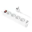Hoco Aura NS1 power strip 4-bit elosztó aljzat + 2xUSB-AQC3.0 18W + USB-C PD 20W, fehér