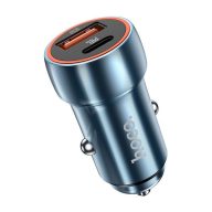   Hoco Z46A autós szivargyújtó töltő USB-C + USB-A QC3.0, 20W, zafírkék