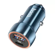   Hoco Z46A autós szivargyújtó töltő USB-C + USB-A QC3.0, 20W, zafírkék