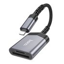 Hoco UA25 kártyaolvasó 2in1, Apple iPhone Lightning (8-pin) szürke