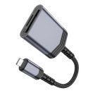 Hoco UA25 kártyaolvasó 2in1, Apple iPhone Lightning (8-pin) szürke