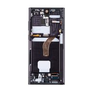   Samsung Galaxy S22 Ultra kompatibilis LCD kijelző + érintő, kerettel, fekete SM-S908B