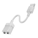 Hoco LS37 USB-A - 2 x 3,5mm Jack átalakító, fehér