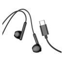 Hoco M93 vezetékes headset hangerőszabályzóval, Type C, fekete