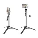 Hoco K19 Soul extra hosszú selfie bot, kinyitható lábakkal, távirányítóval, fekete