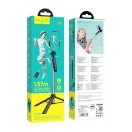 Hoco K19 Soul extra hosszú selfie bot, kinyitható lábakkal, távirányítóval, fekete