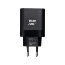Blue Star hálózati töltő USB-C + 3A PD, 45W, QC 4.0 funkció, fekete