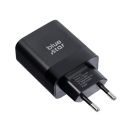 Blue Star hálózati töltő USB-C + 3A PD, 45W, QC 4.0 funkció, fekete