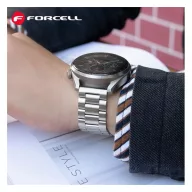 Forcell FS06 Samsung Watch 22mm fém szíj, ezüst