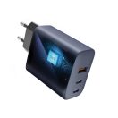 Forcell hálózati gyorstöltő 2xUSB-C + USB-A, PD + QC 4.0, 4A, GaN 65W, szürke