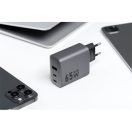 Forcell hálózati gyorstöltő 2xUSB-C + USB-A, PD + QC 4.0, 4A, GaN 65W, szürke