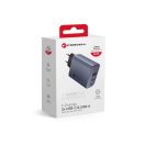 Forcell hálózati gyorstöltő 2xUSB-C + USB-A, PD + QC 4.0, 4A, GaN 65W, szürke