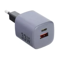   Forcell hálózati gyorstöltő USB-C + USB-A, PD + QC 4.0, 3A, 33W, kék