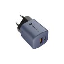 Forcell hálózati gyorstöltő USB-C + USB-A, PD + QC 4.0, 3A, 33W, kék