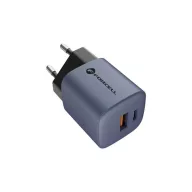   Forcell hálózati gyorstöltő USB-C + USB-A, PD + QC 4.0, 3A, 33W, kék