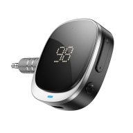 Hoco E80 AUX-Bluetooth adapter kijelzővel, fekete