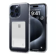   Spigen Crystal Slot Apple iPhone 15 Pro tok kártyatartóval, Crystal Clear, átlátszó