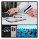 Spigen Crystal Slot Apple iPhone 15 Pro tok kártyatartóval, Crystal Clear, átlátszó