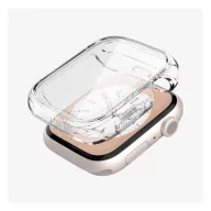   Spigen Ultra Hybrid Apple Watch 9 / 8 / 7 45mm tok, kijelzővédő felülettel, Crystal Clear, átlátszó