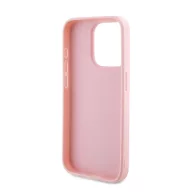   Guess PU Leather Iridescent Metal Script iPhone 15 Pro tok, rózsaszín