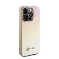   Guess PU Leather Iridescent Metal Script iPhone 15 Pro tok, arany