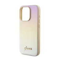   Guess PU Leather Iridescent Metal Script iPhone 15 Pro tok, arany