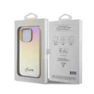   Guess PU Leather Iridescent Metal Script iPhone 15 Pro Max tok, arany