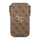 Guess 4G Metal Logo GUHCP12L4GPSBR 6,7" telefontartó táska, barna