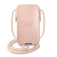   Guess Saffiano Strap GUPHMPSASBPI 6,1" telefontartó táska, rózsaszín