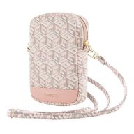   Guess Zip GCube Bottom Stripe GUWBZPGCSPGP kis táska, rózsaszín