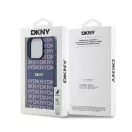 DKNY PU Leather Repeat Pattern Tonal Stripe Apple iPhone 15 Pro tok, kék
