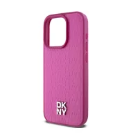   DKNY PU Leather Repeat Pattern Stack Logo Apple iPhone 15 Pro Magsafe tok, rózsaszín