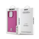DKNY PU Leather Repeat Pattern Stack Logo Apple iPhone 15 Pro Magsafe tok, rózsaszín