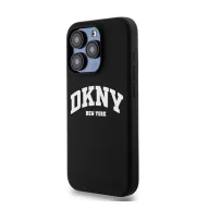   DKNY Liquid Silicone Arch Logo Apple iPhone 15 Pro Magsafe tok, fekete
