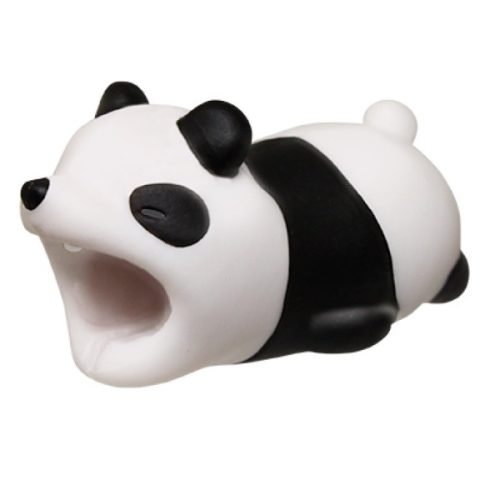 Kábelvédő, panda figura, fehér/fekete