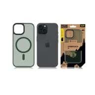   Tactical MagForce Hyperstealth Apple iPhone 15 Magsafe hátlap tok, áttetsző/sötétszöld